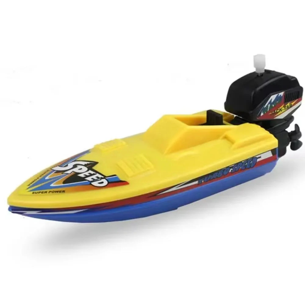 1pc Speed Boat Clockwork Toy Ship Wind Up Toy Float In Water Kids Toy