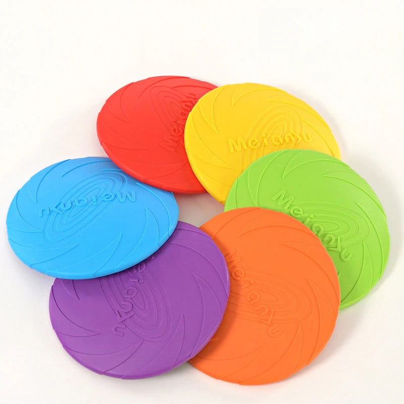 Dog Toy Silicone Flying Disc Fashion Multicolor Resistant Chew Toy