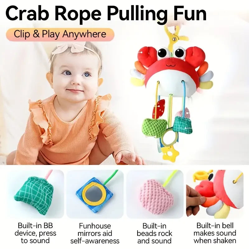 Baby Toy Crab Baby Bottle Bed Hanging Drawstring Music Rattles