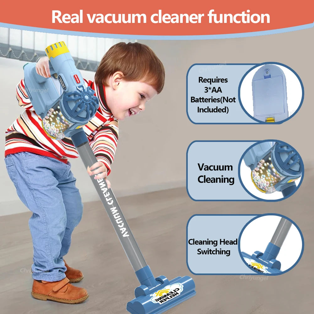 Kids Simulation Electric Vacuum Cleaner Cleaning Set for Toddlers