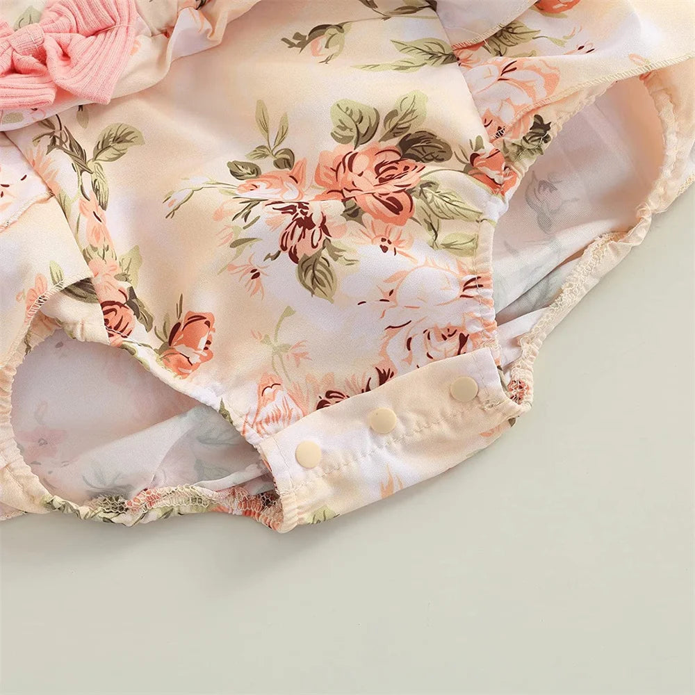 Kids Dress For Cotton Ruffle Sleeve Cute Butterfly Floral Summer
