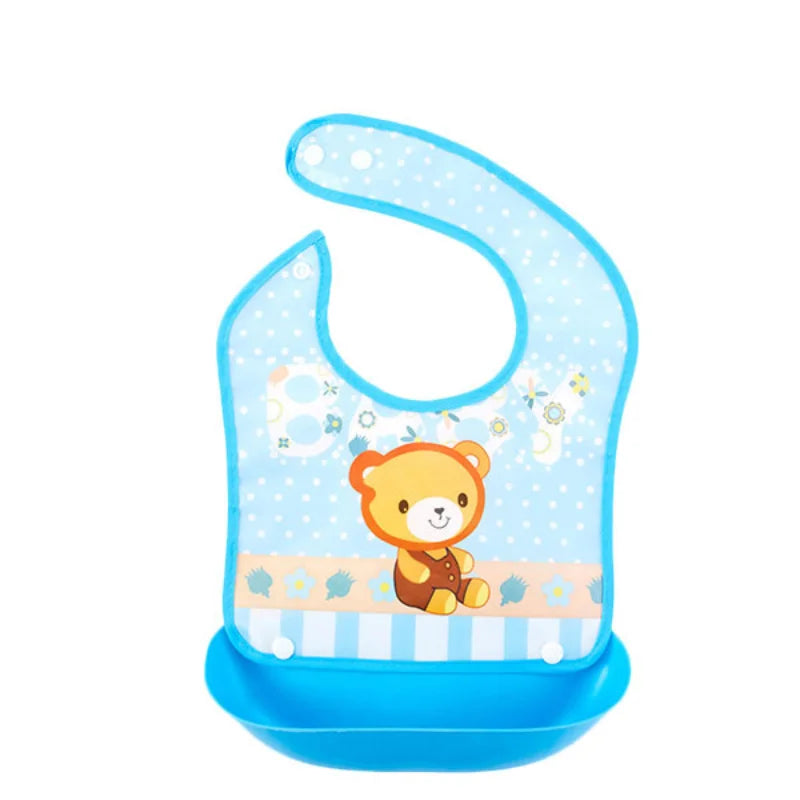 Kids Waterproof Baby Bibs Baby Cartoon Printed Kids Bib Adjustable