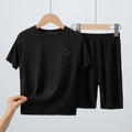 Children's Summer Thin Short-sleeved Shorts Ice Silk Suit Boys and