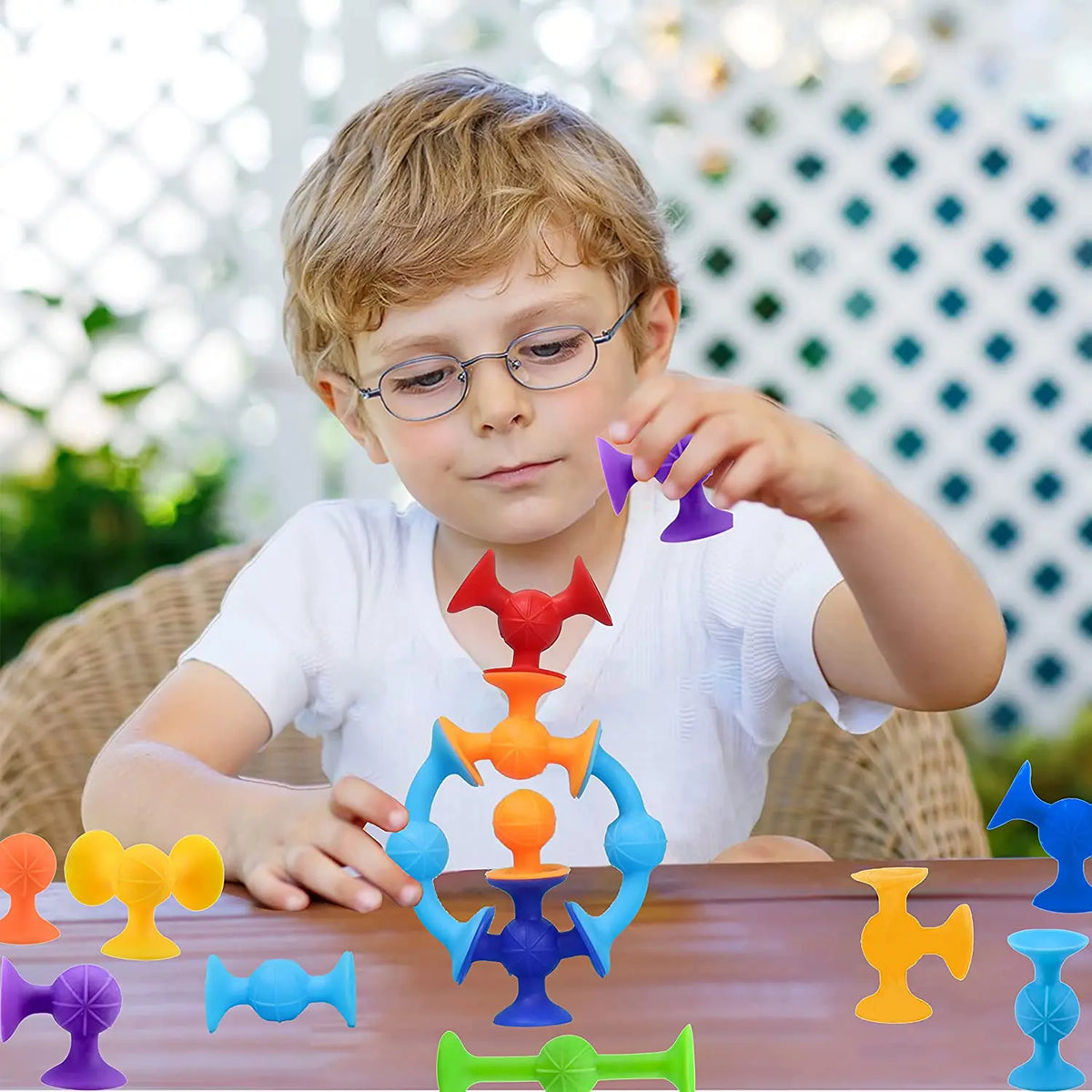19 Pcs Suckers Assembled Toy Funny Silicone Block Model Construction