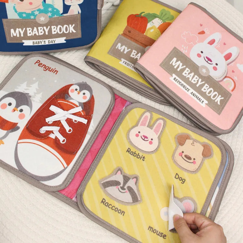 Montessori Busy Book Baby Early Education Book，Puzzle Toy Animal