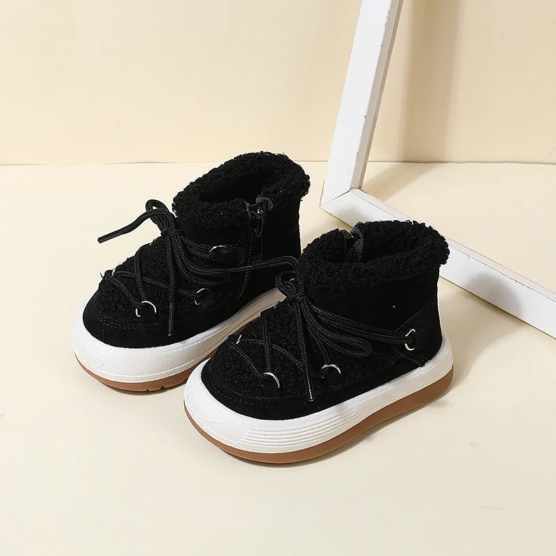 DIMI Autumn/Winter Baby Boots Warm Plush Rubber Sole Toddler Kids