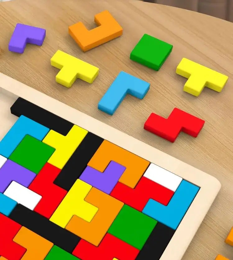 Colorful Wooden Puzzle Toy Tangram Montessori Materials Children's