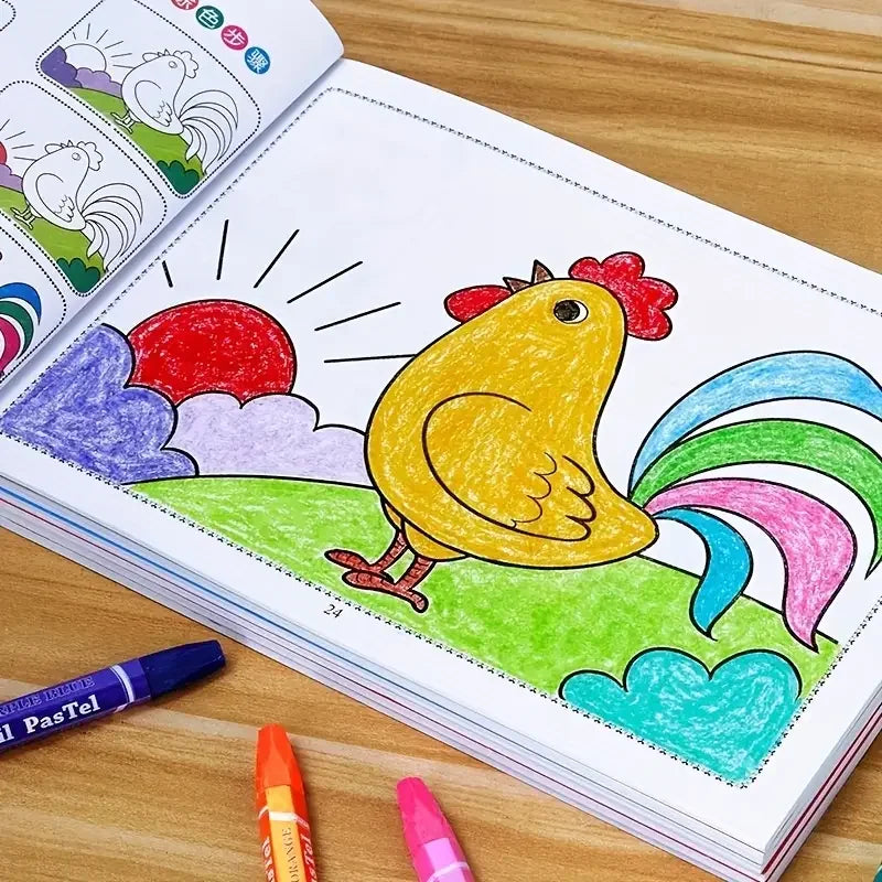 46-Page Kids Drawing& Painting Coloring Book- Educational Art
