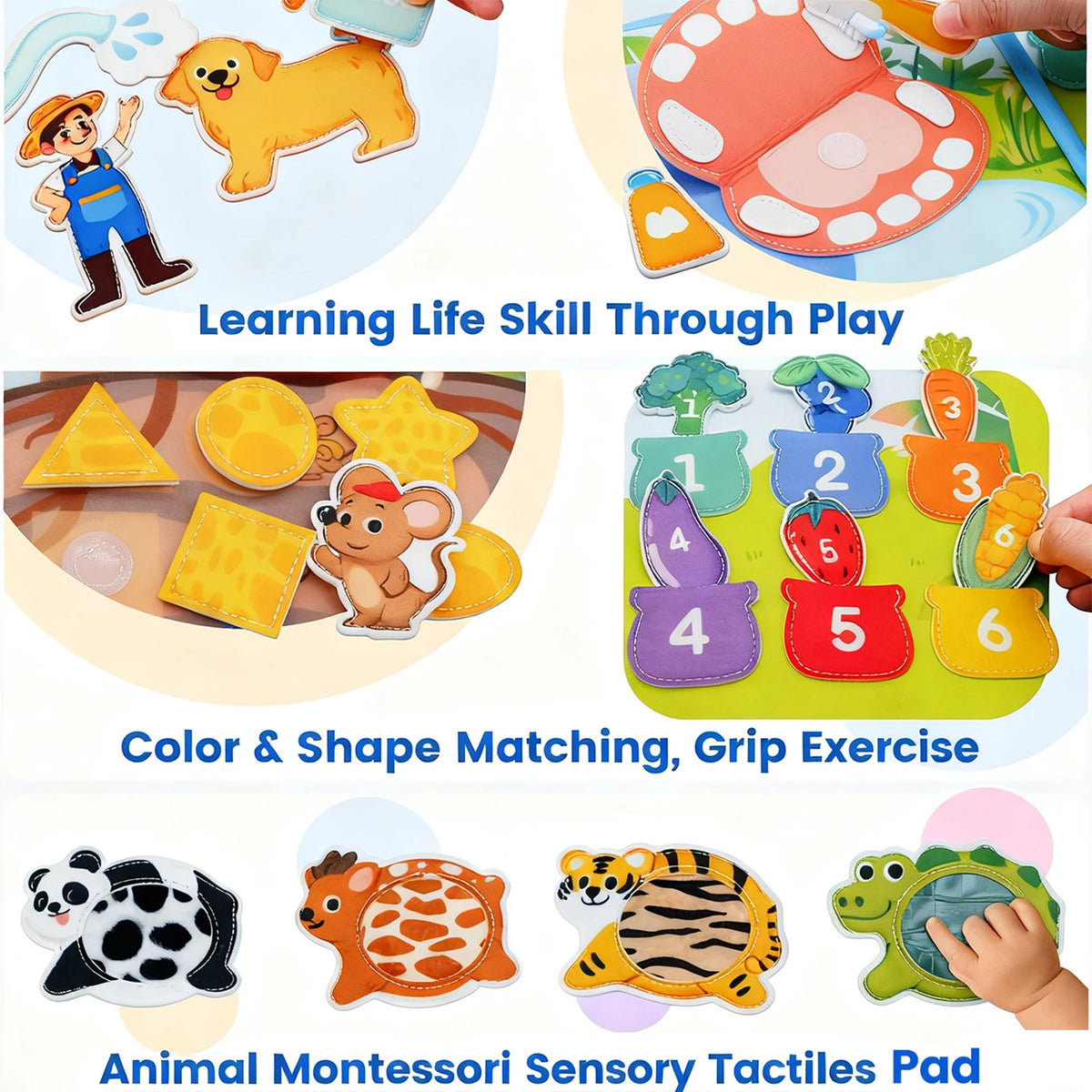 Montessori Toy Busy Board Giraffe Busy Book Preschool Learning