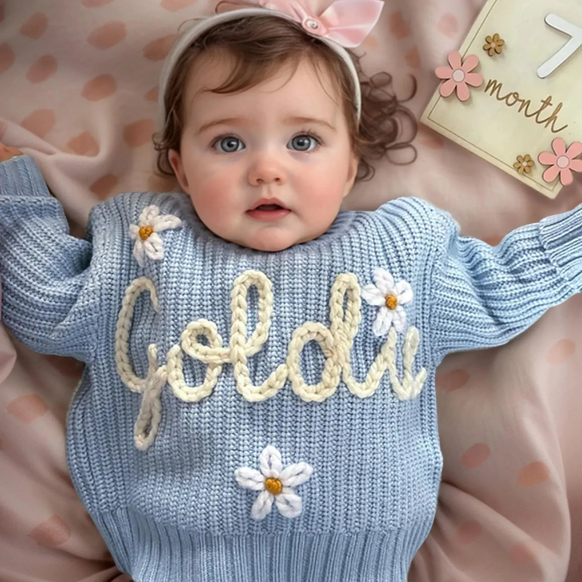 Custom Name Kids Clothes Girls Boys Personalized Baby Sweaters Handmade