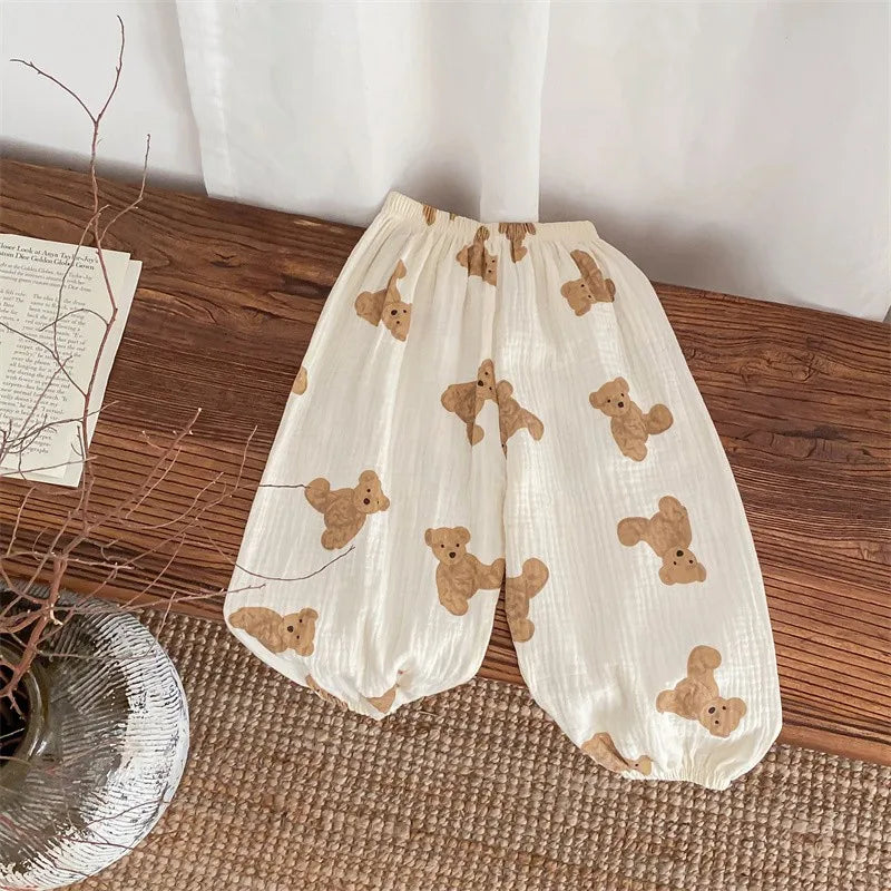 Spring Summer Mosquito Proof Pants Girls Full Printing Versatile Pants