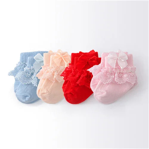 Lawadka /lot Newborn Baby Socks Cotton Lace Infant Girls Sock Princess