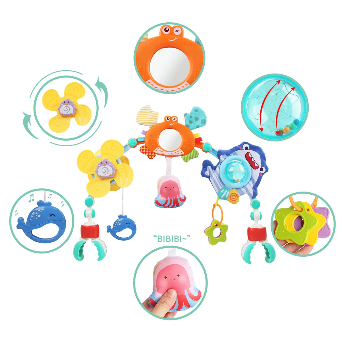 Baby Stroller Arch Toy Bouncer Toy Pram Activity Arch Toy Fine Motor