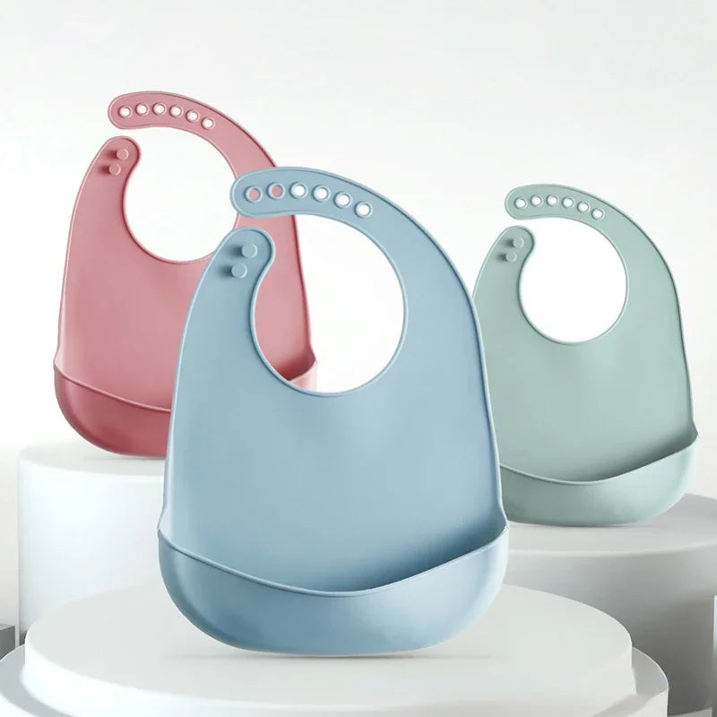 Baby Bib Adjustable Waterproof Bibs Babies Soft Edible Silicone