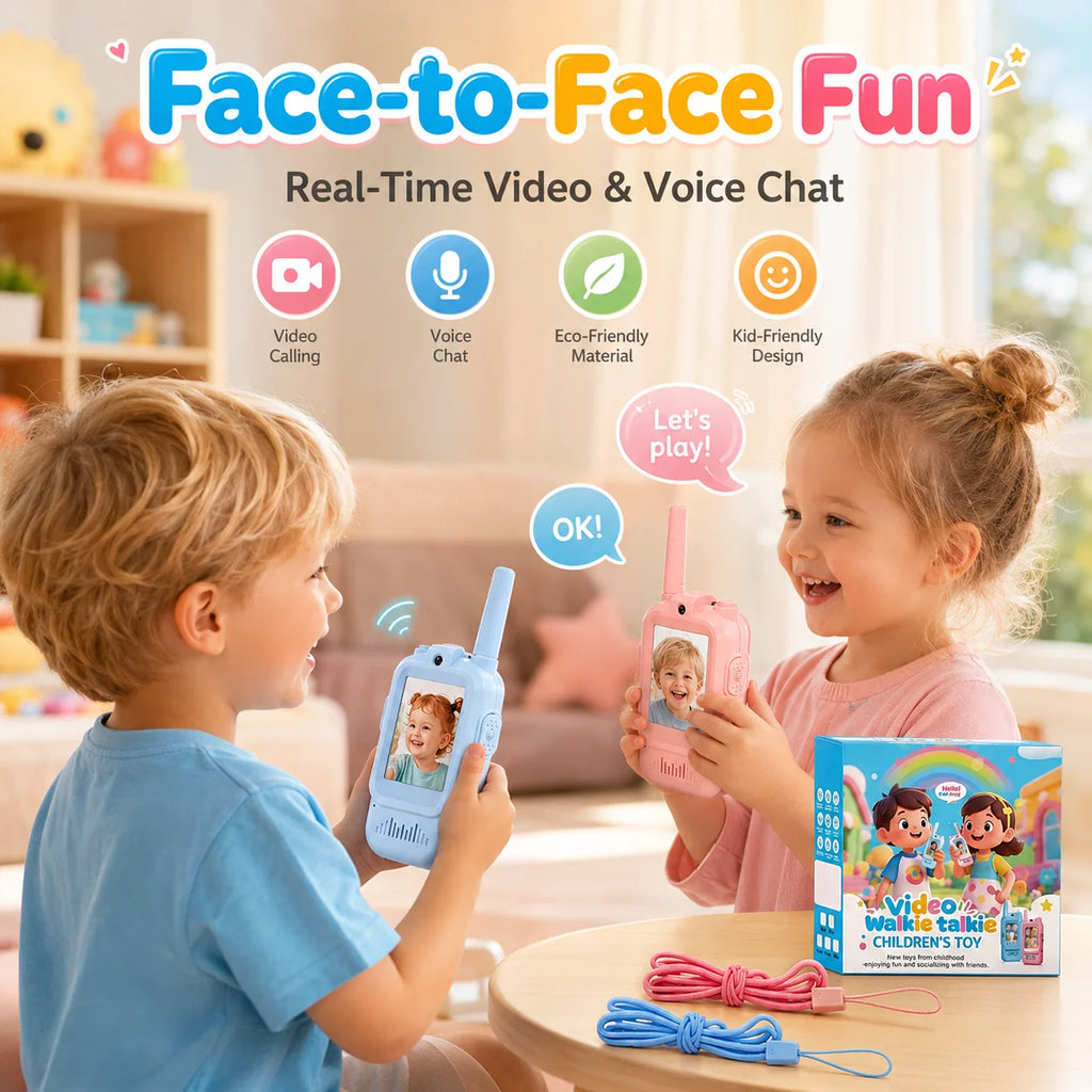2PCS Kids Video Walkie Talkies USB Charging Indoor and Outdoor High