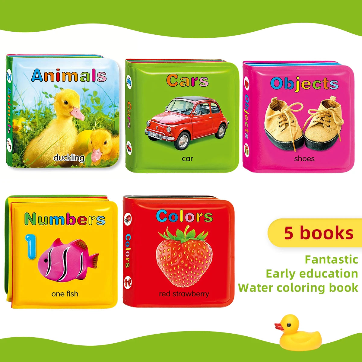 Floating Baby Bath Books for Baby Kids Learning Bath Toy Waterproof