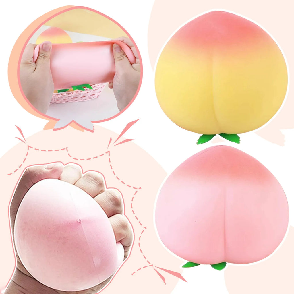 Fidget Toy Cartoon Peach PU Squishy Slow Rising Anti Stress