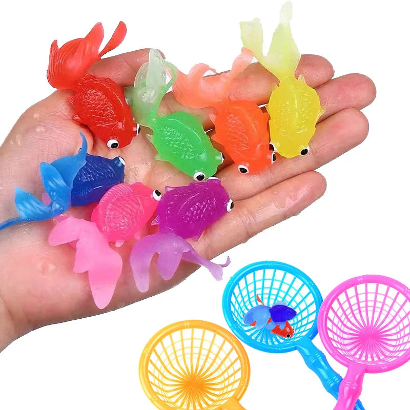 Children's 10Pcs/Set Kawaii Simulation Rubber Goldfish Baby Bath