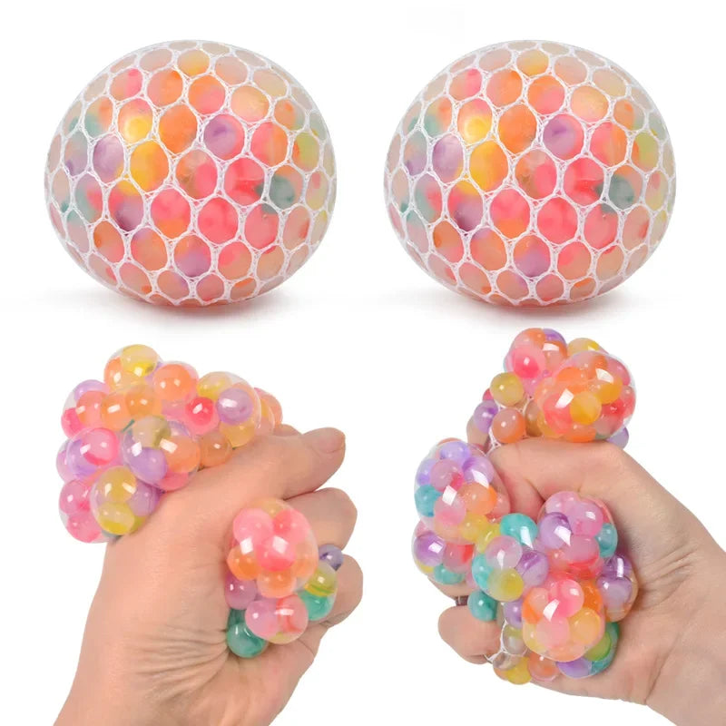 Rainbow Sensory Stress Relief Ball Squishy 3D Fidget Toy Kids
