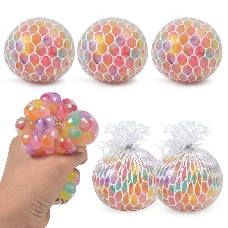 Rainbow Sensory Stress Relief Ball Squishy 3D Fidget Toy Kids
