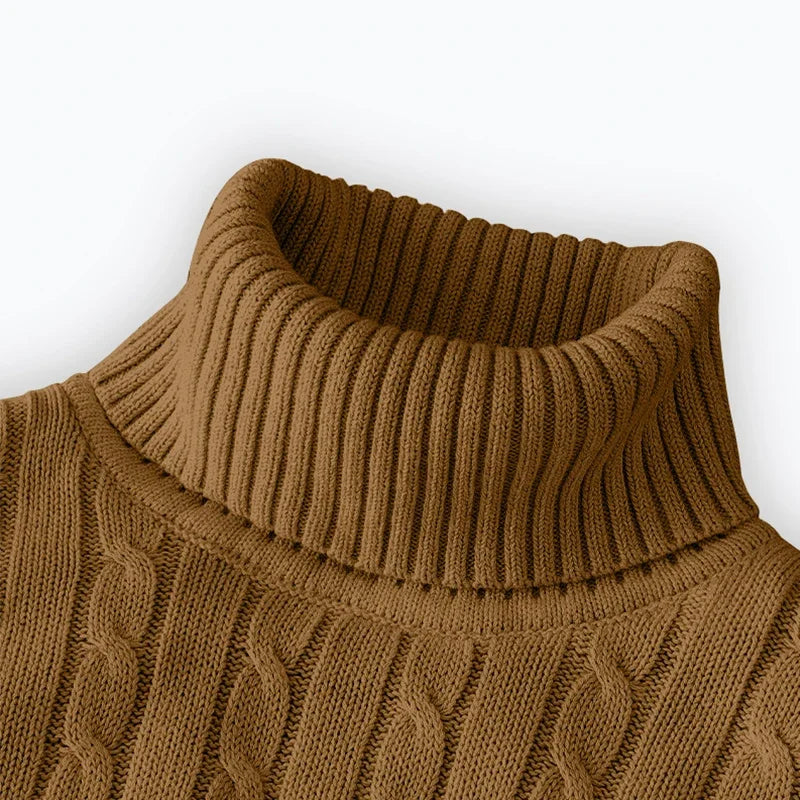 2026 New Men's High Neck Sweater Solid Color Pullover Knitted Warm Casual Turtleneck Sweatwear Woolen Mens Winter Outdoor Tops