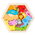 Baby Toy Wooden jigsaw Puzzle Creative 3D Puzzle 's Intelligence