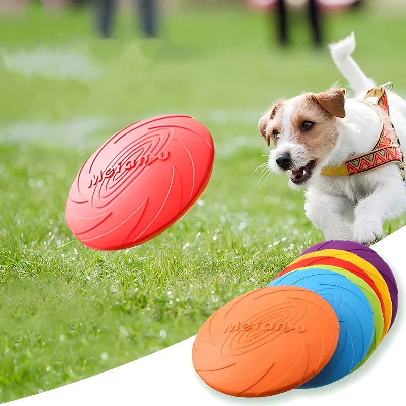 Dog Toy Silicone Flying Disc Fashion Multicolor Resistant Chew Toy