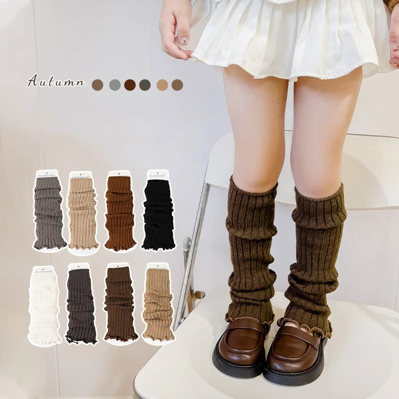 Fashion Children's Leg Warmers Knitted Soft Leg Warm Long Socks Kids