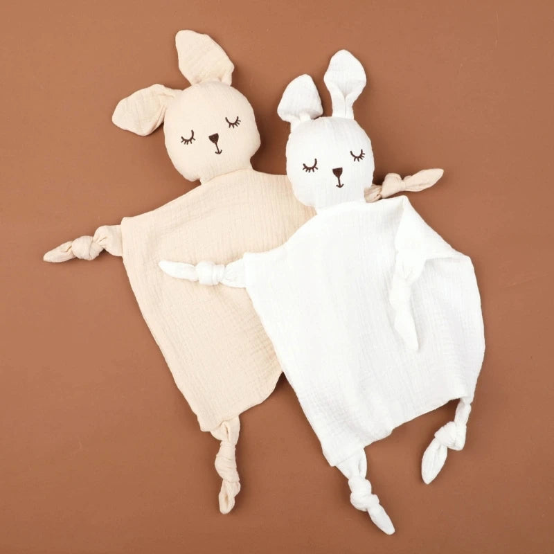 Cartoon Rabbit Baby Soother Toy Appease Bib Cartoon Burping Cloth for