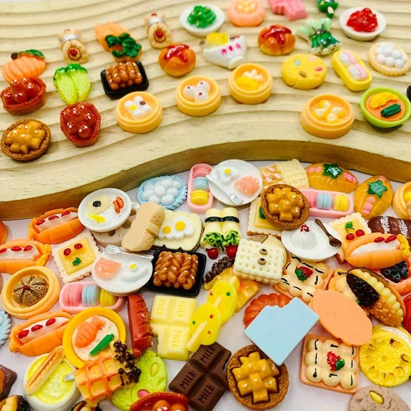 Miniature Food Toy Mixed Resin Food Dolls Kitchen Pretend Toy