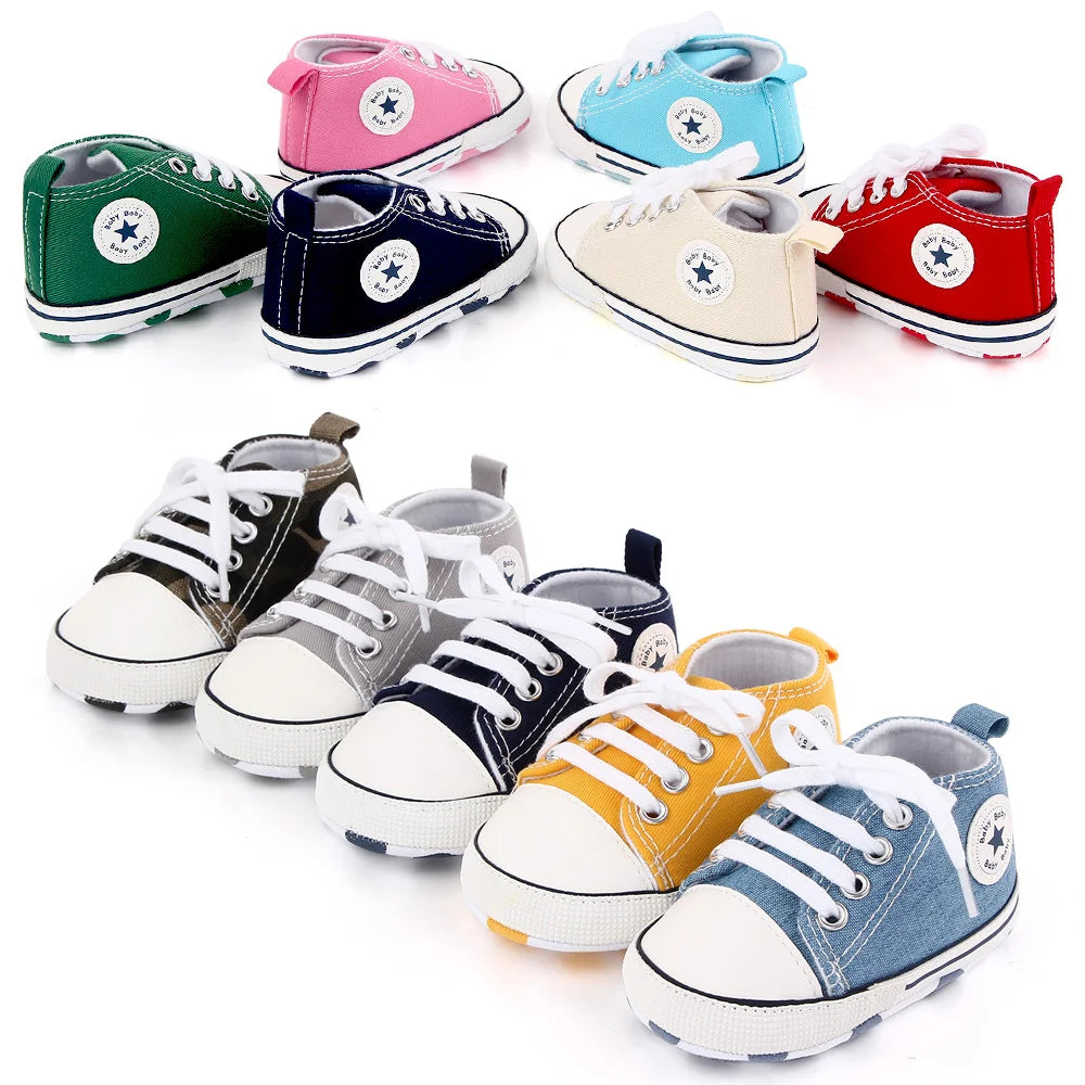 Baby Shoes Boys Girls Classic Canvas Casual Sneakers Spring Newborn