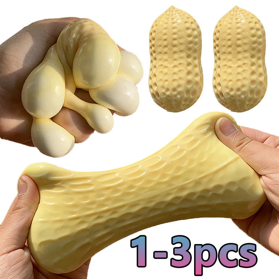 2 Styles Peanut Squishy Toy Crunchy Or Slow Rebound Food Shaped