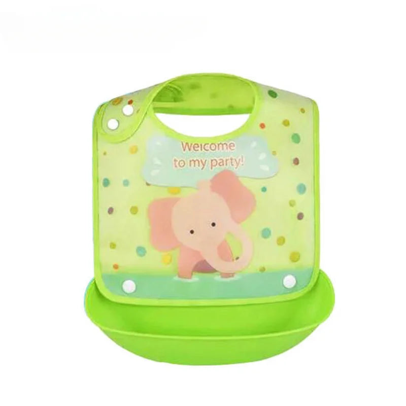 Kids Waterproof Baby Bibs Baby Cartoon Printed Kids Bib Adjustable