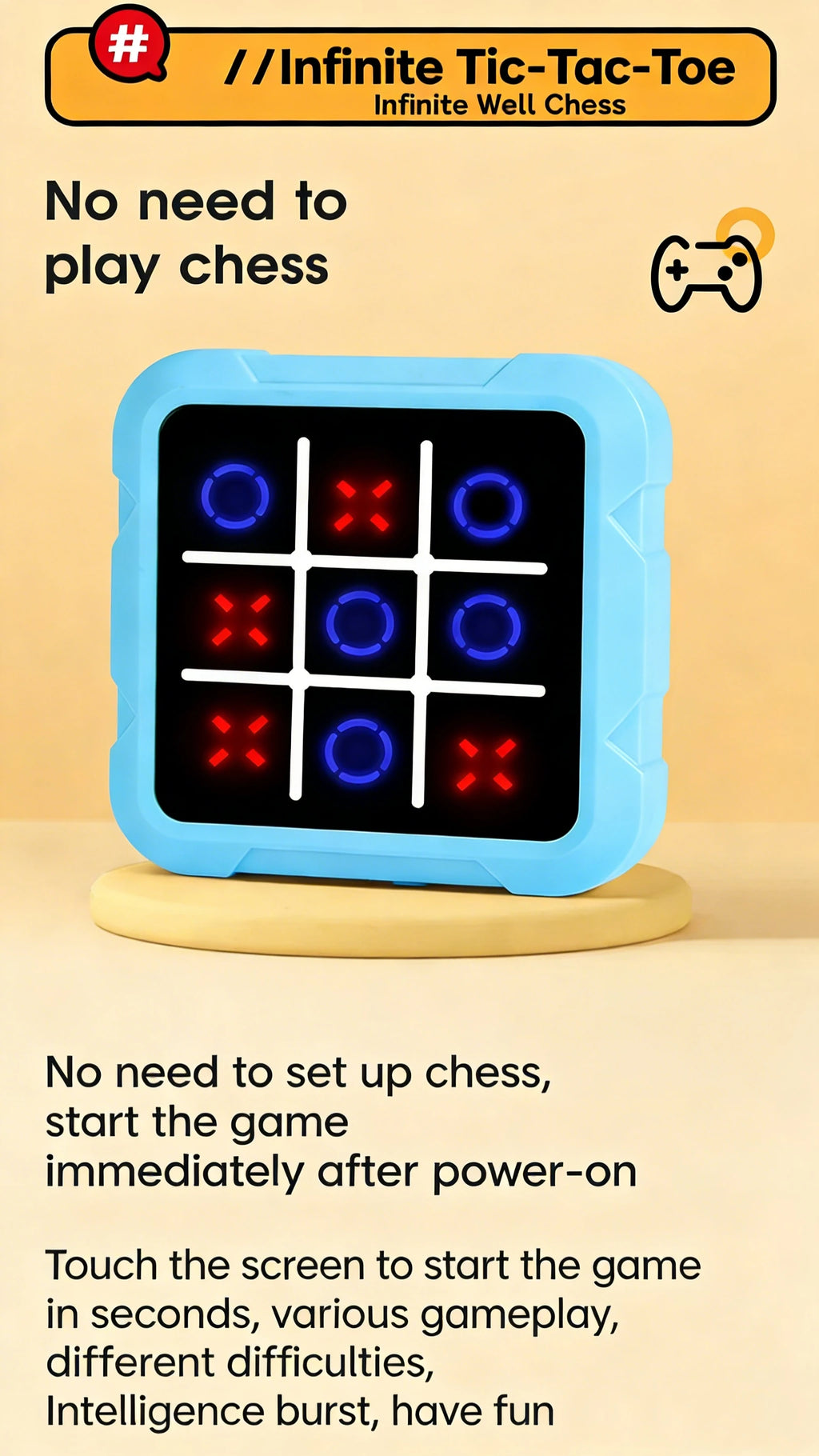 Electronic Chessboard Tic Tac Toe Multifunctional Children's