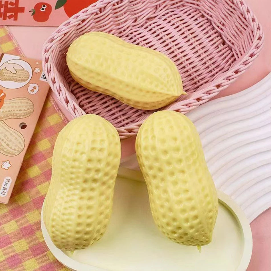 2 Styles Peanut Squishy Toy Crunchy Or Slow Rebound Food Shaped