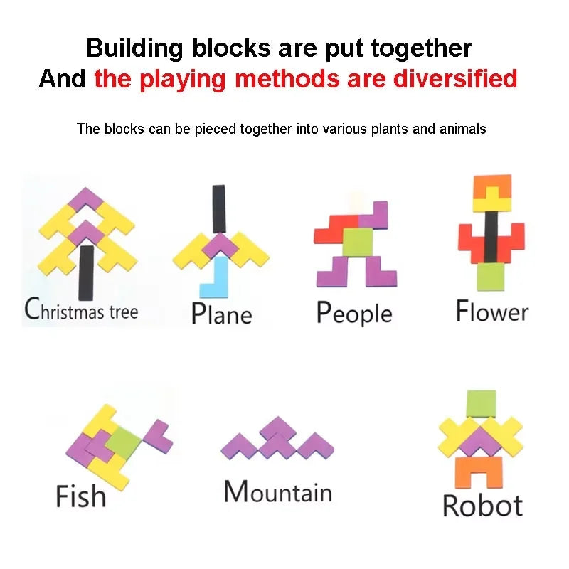 Wooden Puzzle Baby Early Education Fun Game Children Thinking Logic