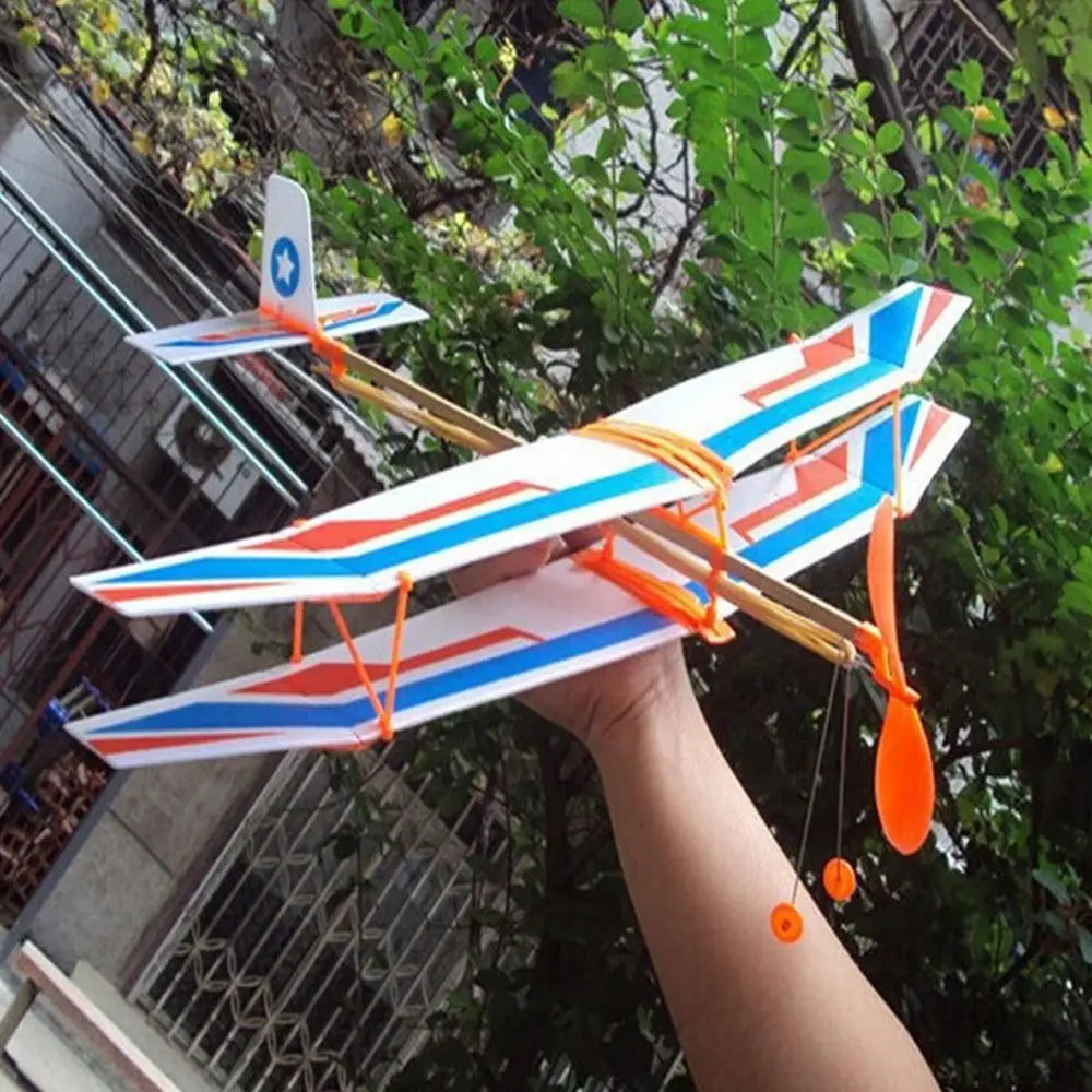 Children Novelty Plastic Educational Toy DIY Foam Aircraft Elastic