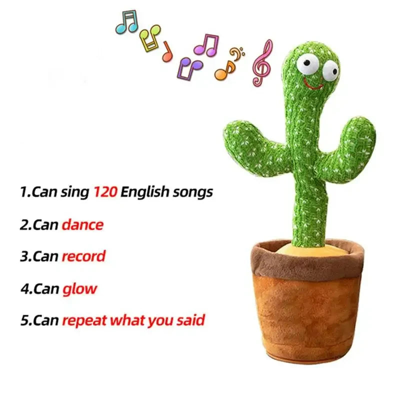 1pc Dancing Cactus Toy,Repeat Talking,Song Speaker Wriggle Dancing