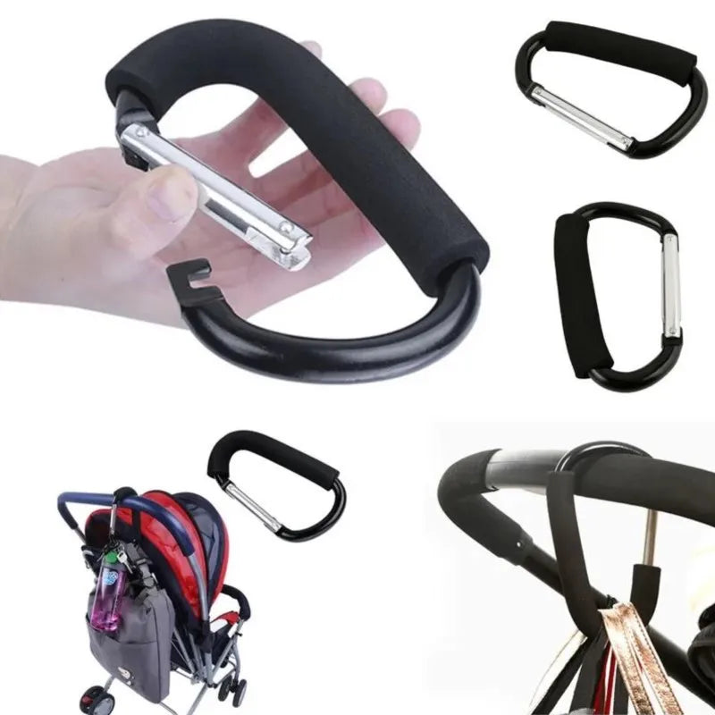 Large Carabiner Stroller Hooks Organizer Aluminum D Ring Spring Snap