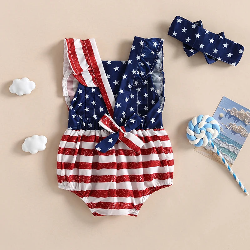 Citgeett Summer Independence Day Infant Baby Girl Outfits Sleeveless