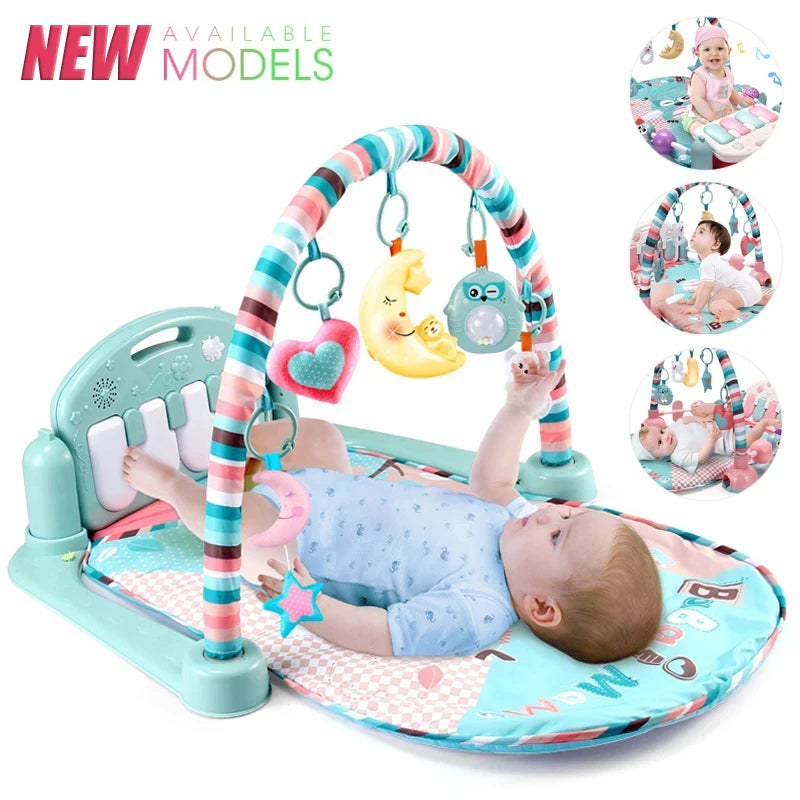 Baby Fitness Stand Music Play Gym Activity Toy Newborn Piano Crawling