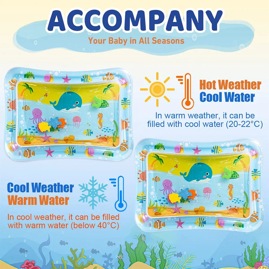 Baby Water Play Mat Inflatable Cushion PVC Infant Tummy Time Toddler