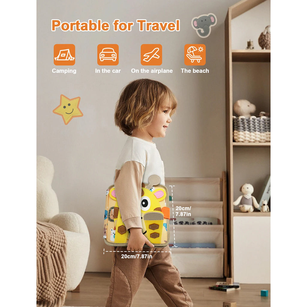 Montessori Toy Busy Board Giraffe Busy Book Preschool Learning