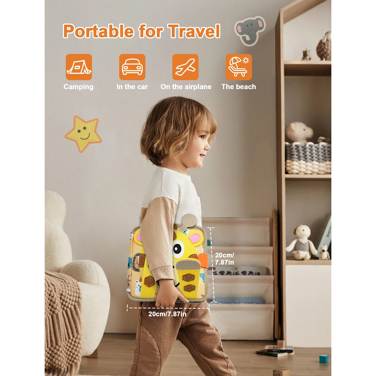 Montessori Toy Busy Board Giraffe Busy Book Preschool Learning