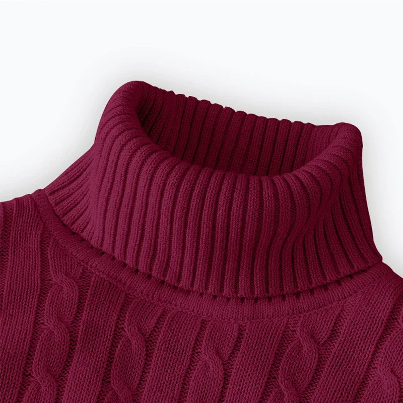 2026 New Men's High Neck Sweater Solid Color Pullover Knitted Warm Casual Turtleneck Sweatwear Woolen Mens Winter Outdoor Tops