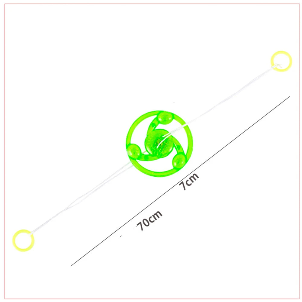 6 Pcs Fun Hand Pulled LED Light Up Flywheel Toy Children's Day Party