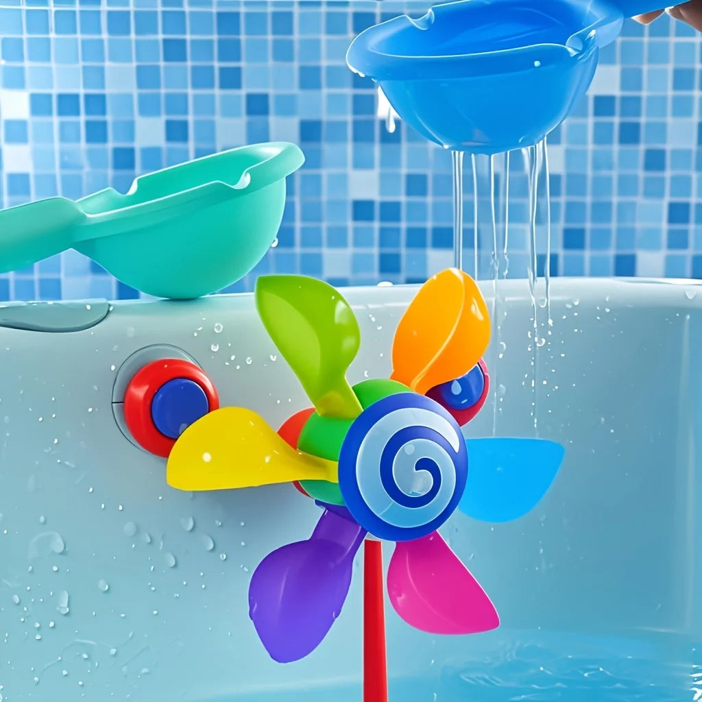 1pc Spinning Bath Toy Windmill, Fun Bathtime Sensory Play for Baby