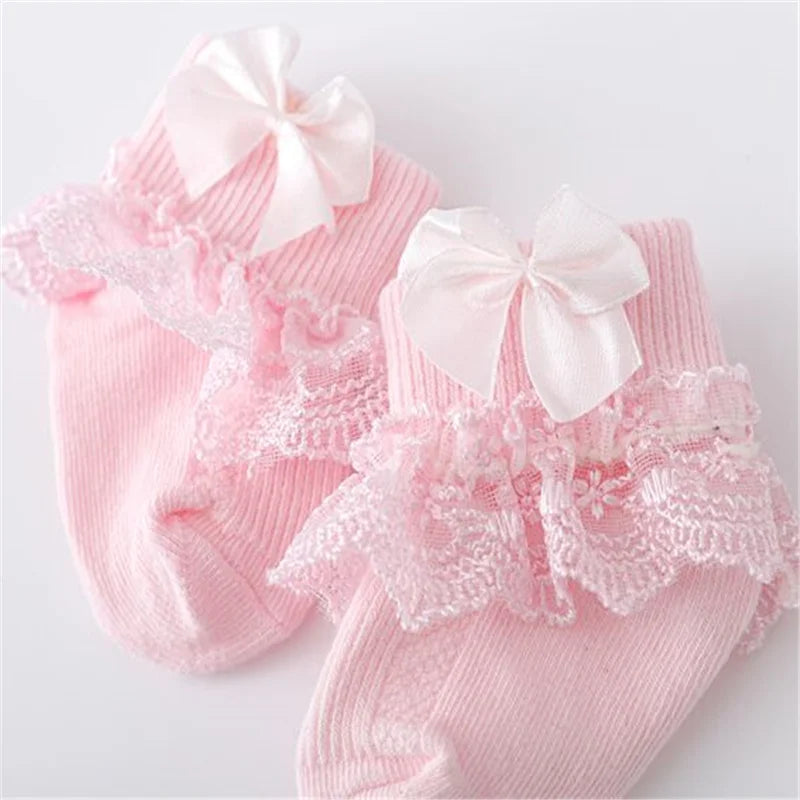 Lawadka /lot Newborn Baby Socks Cotton Lace Infant Girls Sock Princess