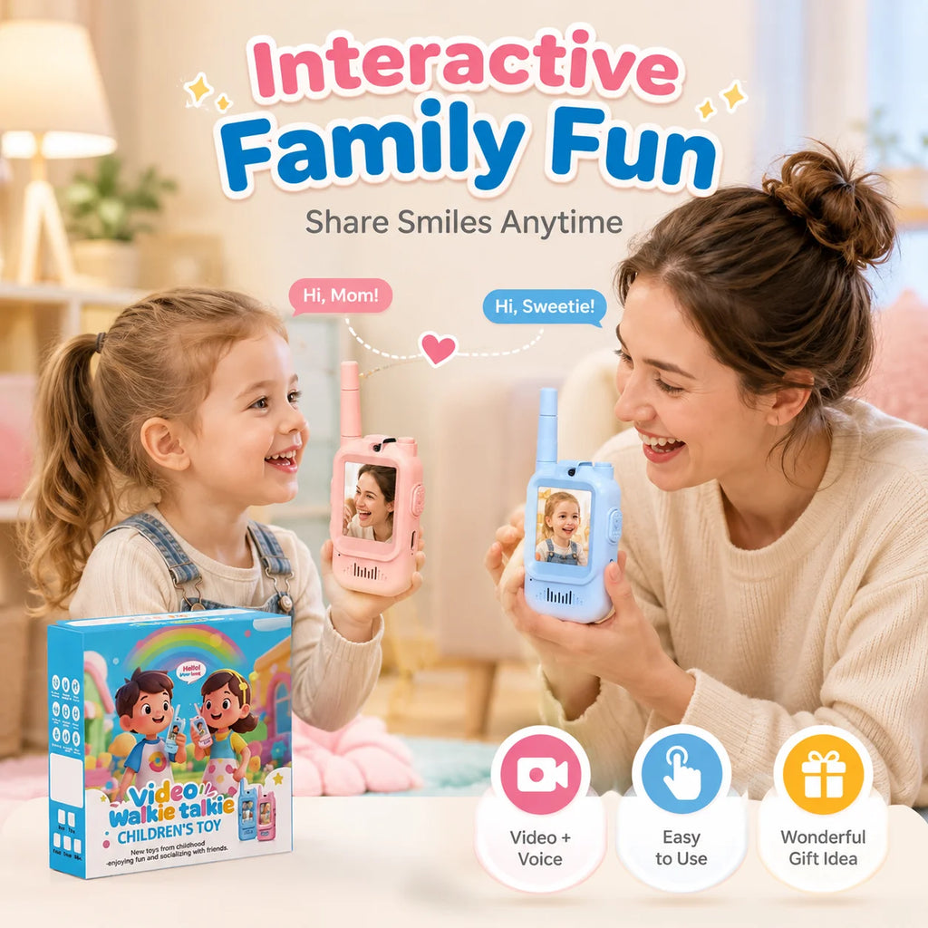 2PCS Kids Video Walkie Talkies USB Charging Indoor and Outdoor High