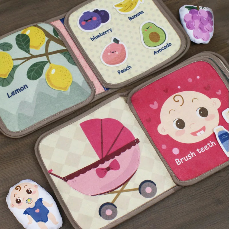 Montessori Busy Book Baby Early Education Book，Puzzle Toy Animal